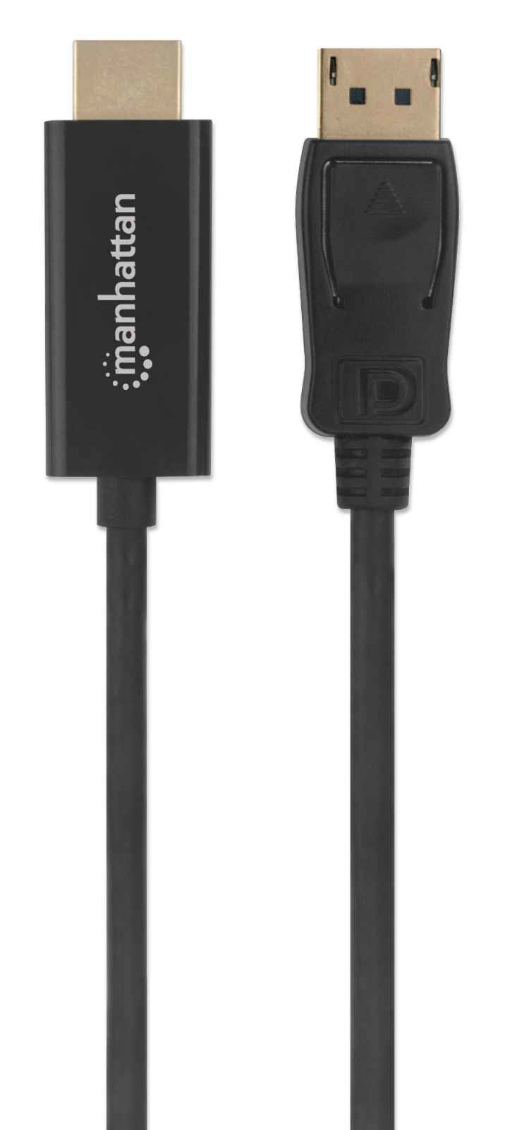 Cable Displayport A Hdmi Manhattan 152662 Macho Negro Resoluciones De Video Full-Hd Hasta 1080P 60Hz