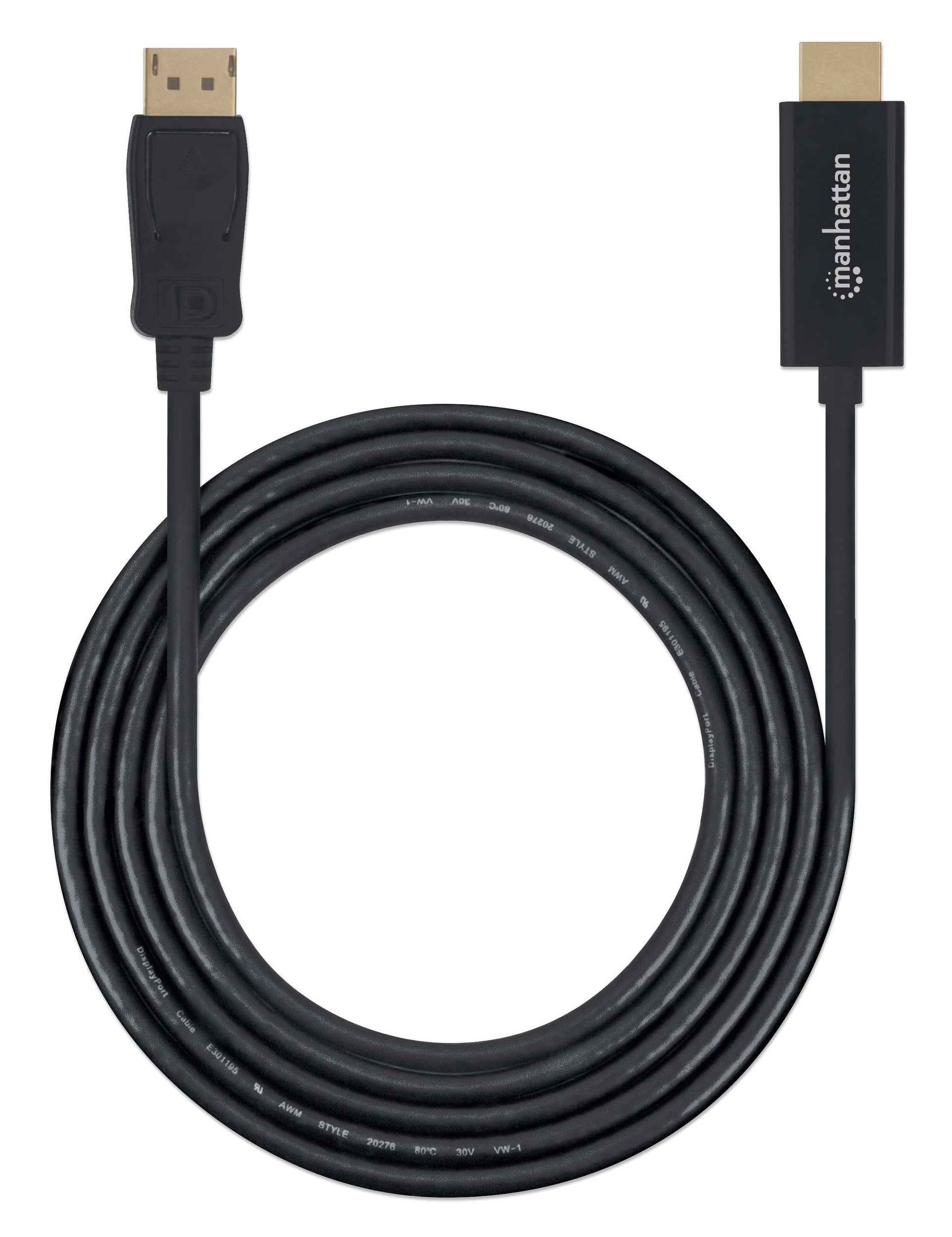 Cable Displayport A Hdmi Manhattan 153188 Macho M; Resoluciones De Video Full-Hd Hasta 1080P 60Hz