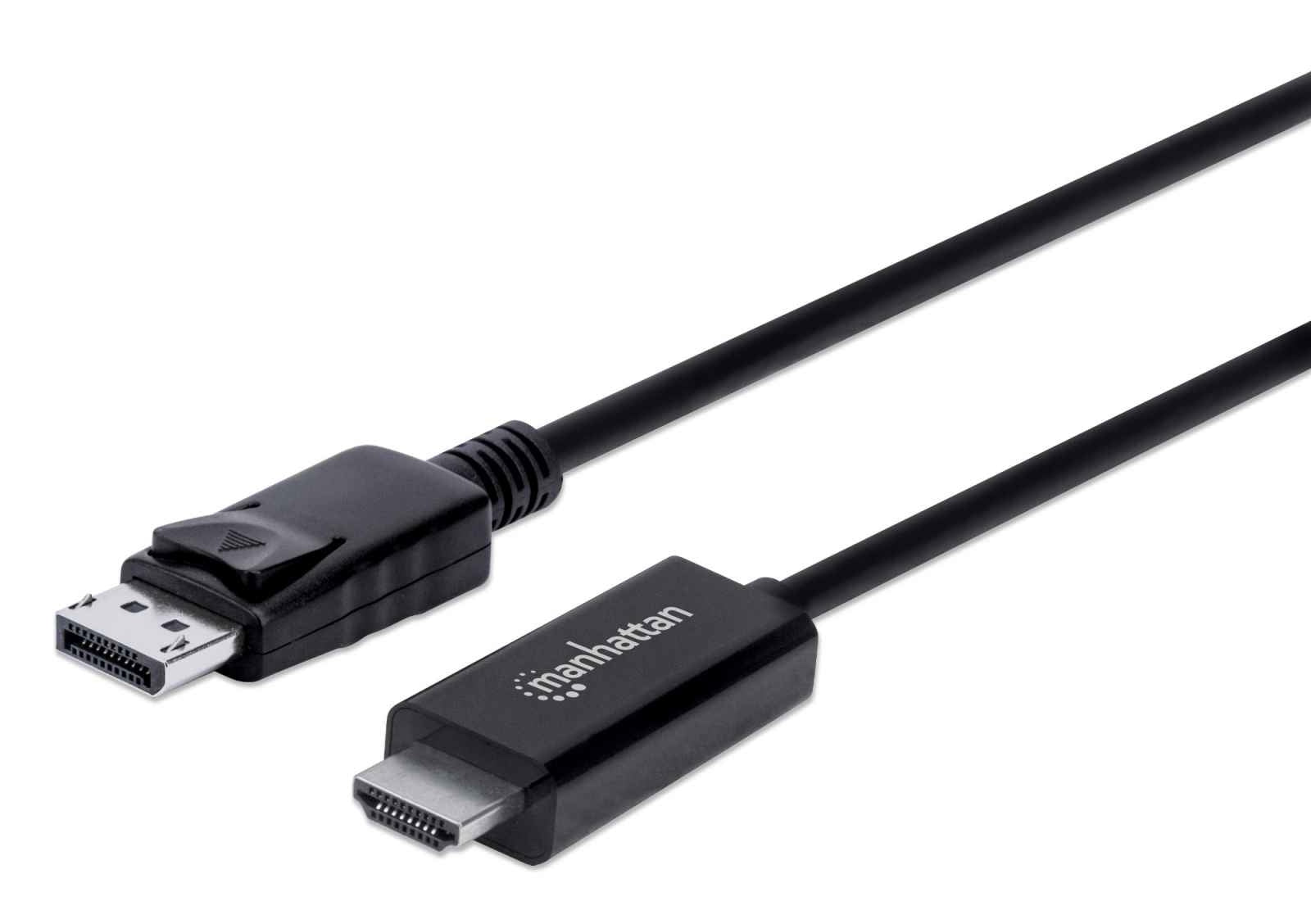 Cable Displayport A Hdmi 4K Manhattan 153201 Conector Macho Dp Longitud 1.8 Color Negro.