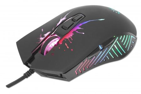 Mouse Optico Gaming, Manhattan, 190220, 7 Botones, 7200 Dpi, Led Rgb, Negro