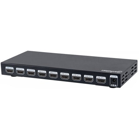 Video Splitter Hdmi 4K Manhattan De 8 Puertos Negro Hembra/Hembra