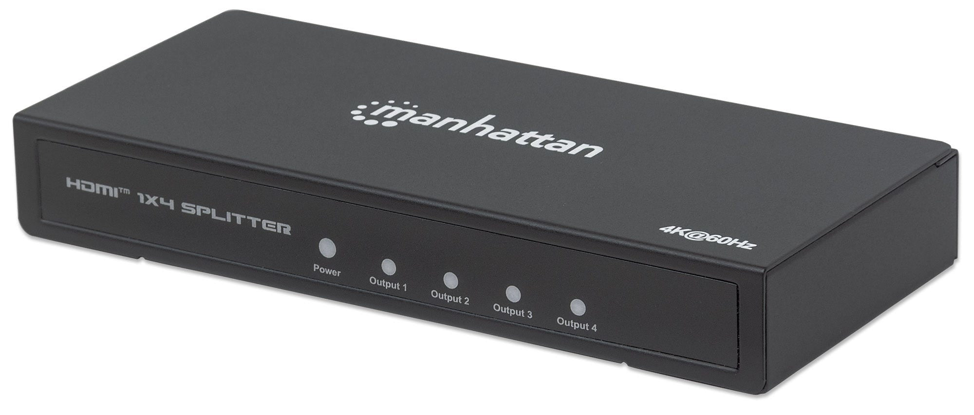 Video Splitter Hdmi 4K@60Hz Manhattan 207805 De Puertos Replica Una Señal Audio/Video Digital Ultra Alta Definición (Uhd) Para Hasta Cuatro Pantallas.