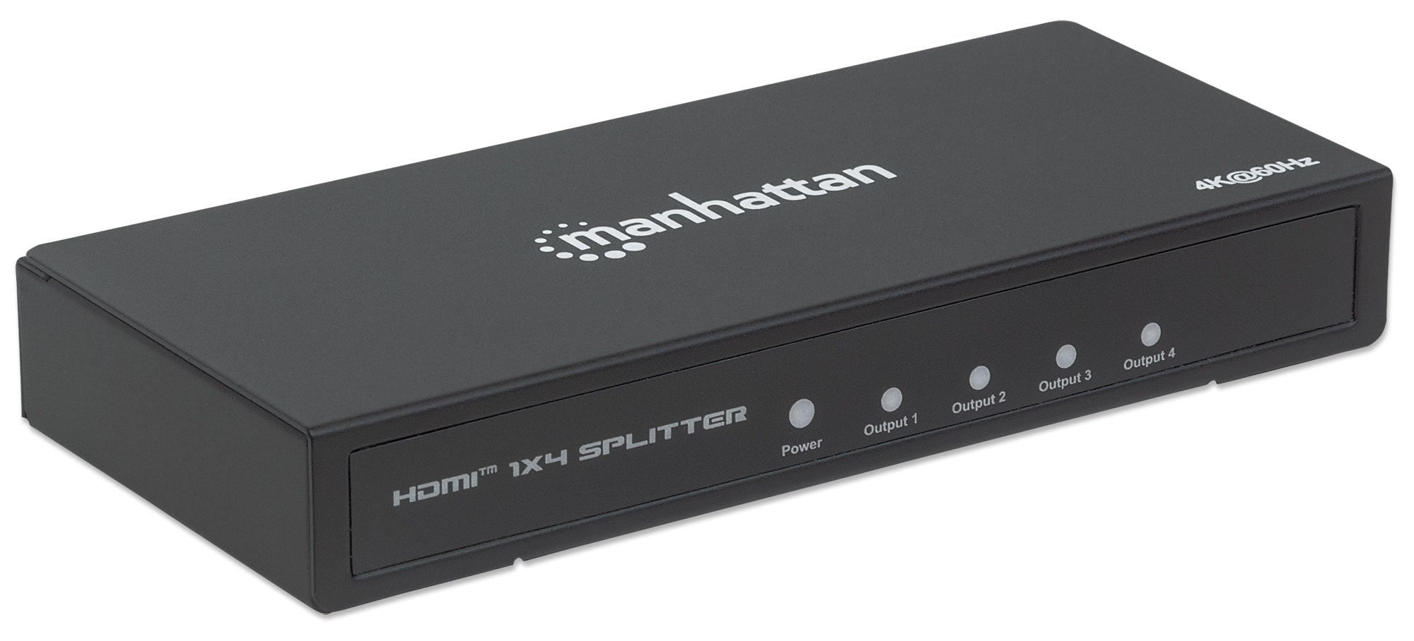 Video Splitter Hdmi 4K@60Hz Manhattan 207805 De Puertos Replica Una Señal Audio/Video Digital Ultra Alta Definición (Uhd) Para Hasta Cuatro Pantallas.