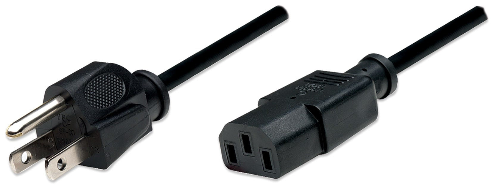 Cable De Corriente Manhattan 300179 Alimentación Estándar Para Pc Macho/Hembra 18 Negro.