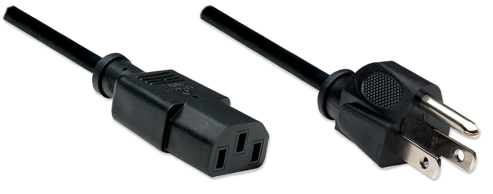 Cable De Corriente Manhattan 300179 Alimentación Estándar Para Pc Macho/Hembra 18 Negro.