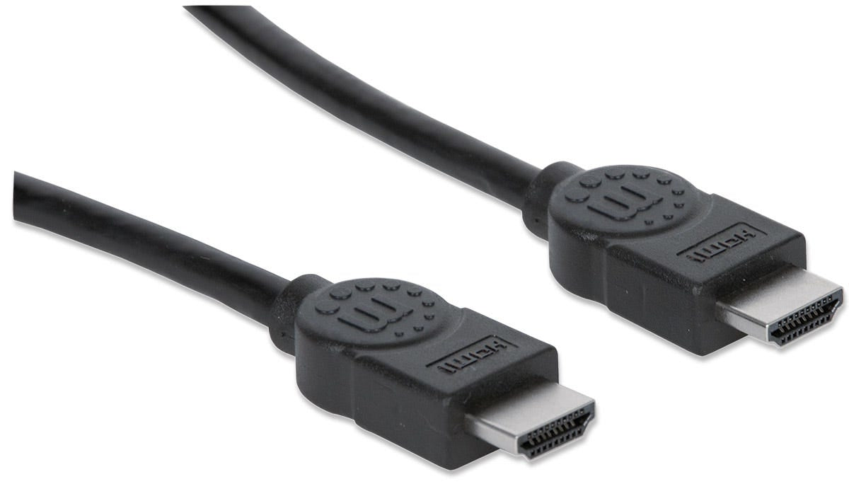 Cable Hdmi Manhattan 308458 De Alta Velocidad Fhd Blindado Negro 22.5 Color Negro.