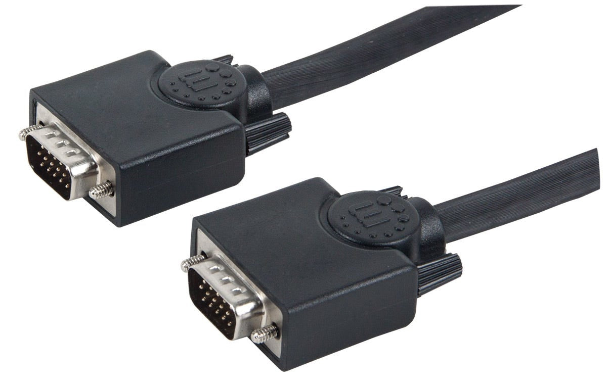 Cable Vga Manhattan 313629 Para Monitor Svga Hd 15 Macho A Negro 15M.