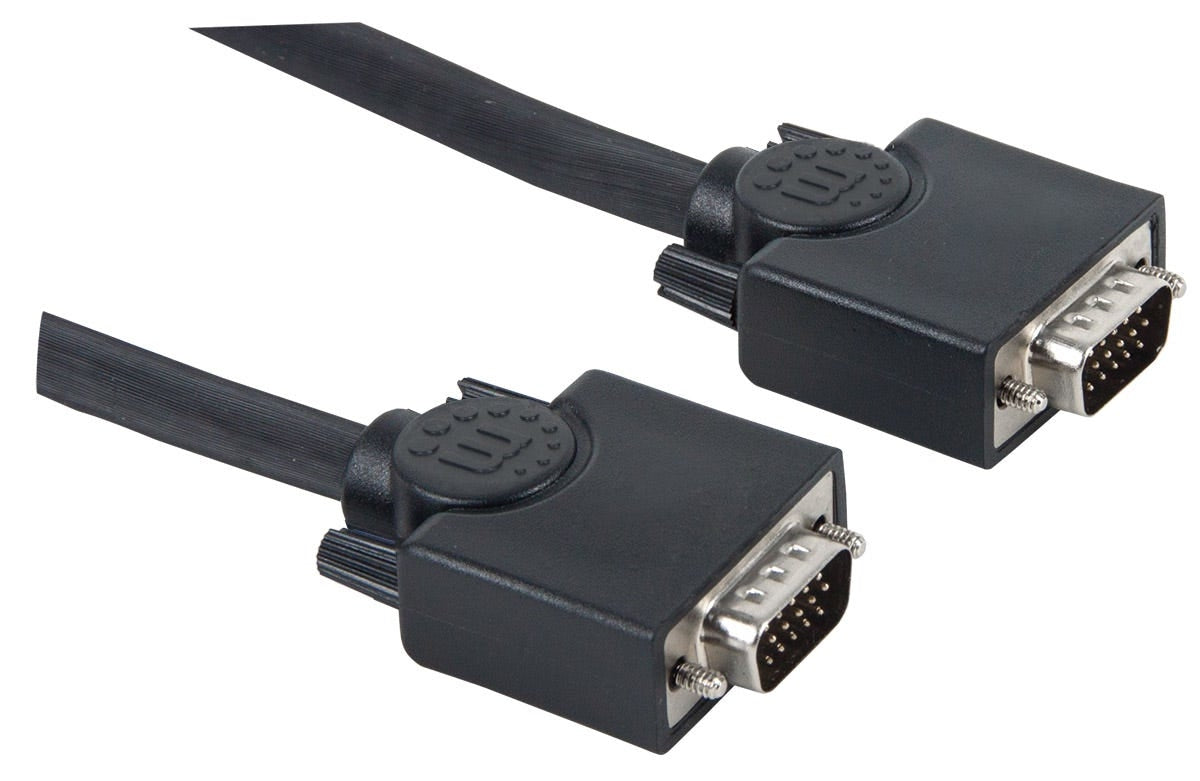 Cable Vga Manhattan 313629 Para Monitor Svga Hd 15 Macho A Negro 15M.