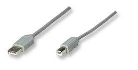 Cable Usb Manhattan 317863 Para Impresora Usb-A Macho Usb-B De 3Mts Color Gris. Soporta Velocidades Hasta 12 Mbps