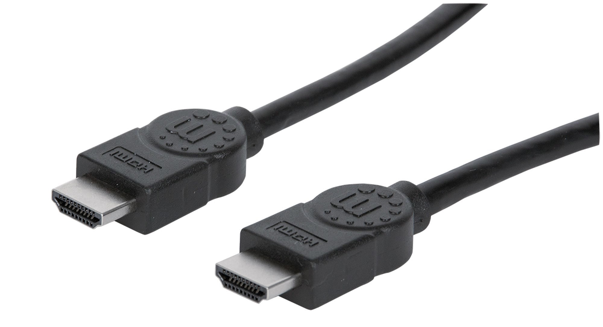 Cable Hdmi 4K Manhattan 323215 De Alta Velocidad Con Canal Ethernet Macho Blindado Negro