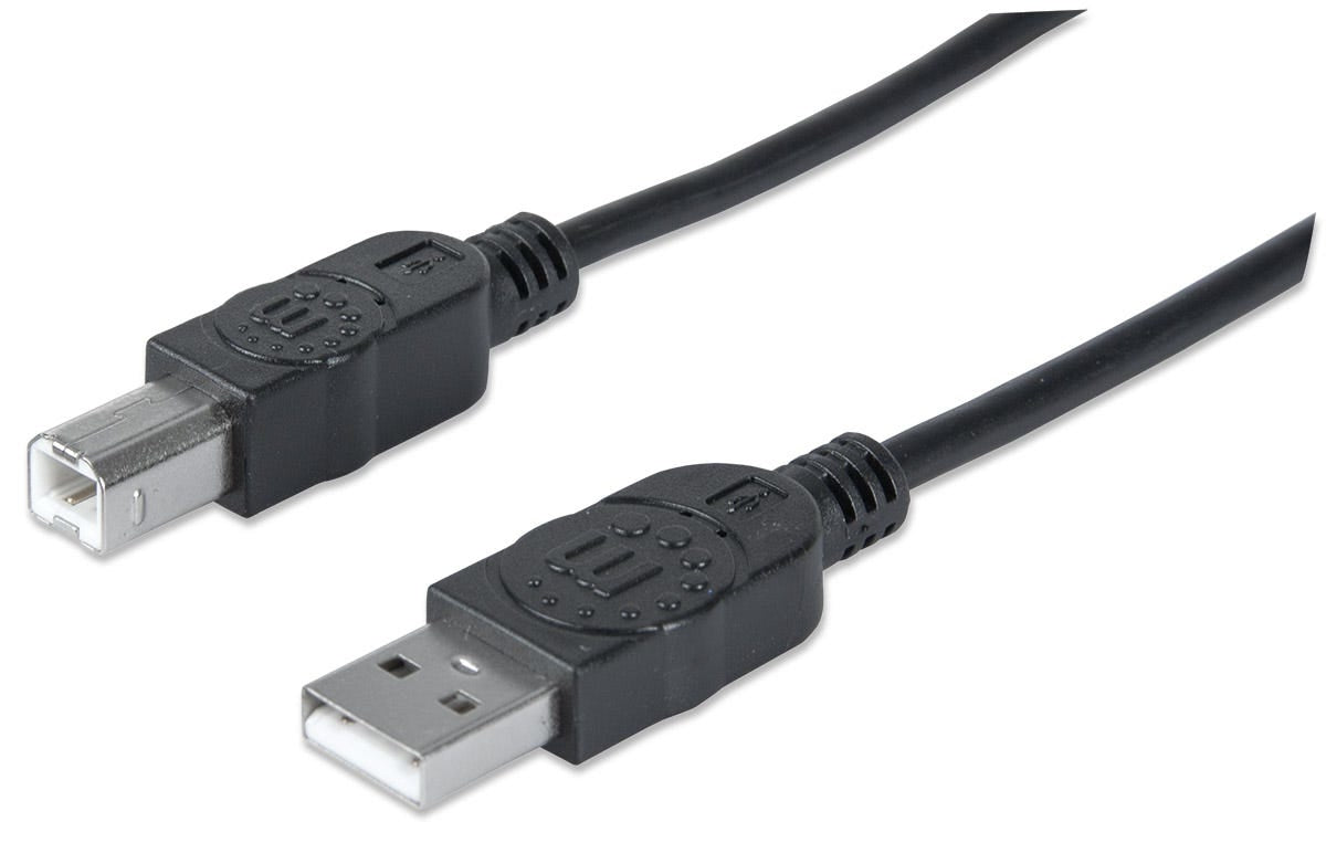 Cable Usb Manhattan 333382 Para Impresora 2.0 De A Macho/ Usb-B Color Negro.