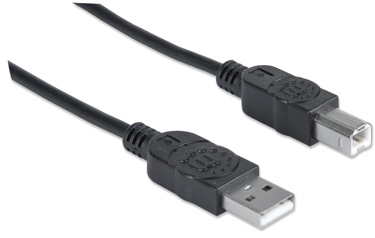 Cable Usb Manhattan 333382 Para Impresora 2.0 De A Macho/ Usb-B Color Negro.