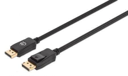 Cable Displayport Manhattan 353595 Macho A 1 Compatible Con 4K 144Hz Hdr Contactos Chapados En Oro Diseño Anti-Enredos Seguros Los Conectores