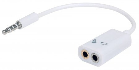 Cable Estereo 3.5Mm Manhattan 354561 Separador Audífono Y Micrófono Estéreo Convierte Puerto Trrs Una Conexión Separada De Trs Audífono/Micrófono