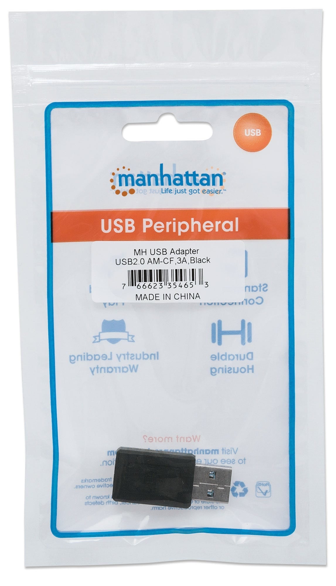 Adaptador Usb C Manhattan 354653 2.0 De Tipo Hembra Macho