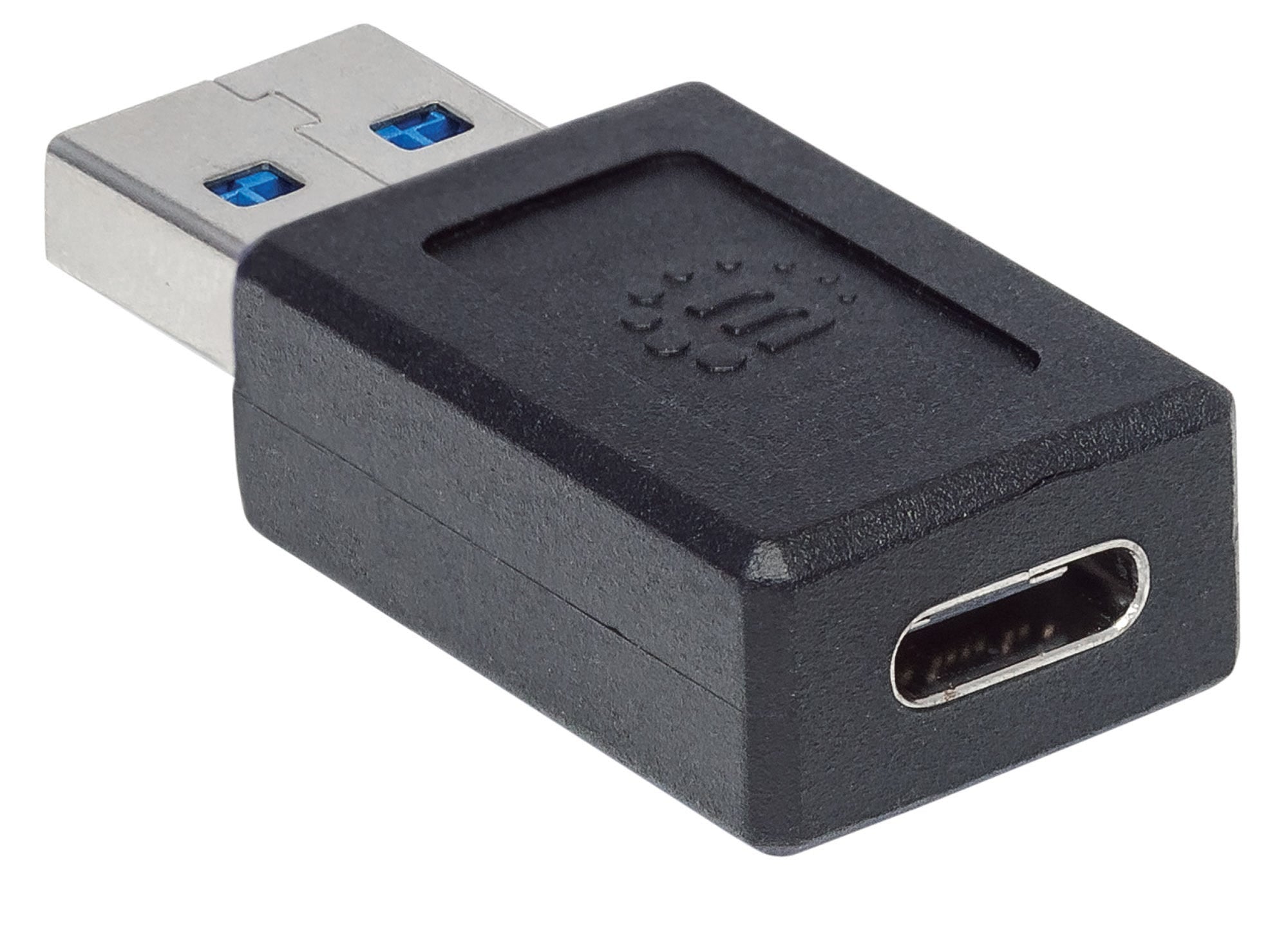 Adaptador Usb C Manhattan 354714 De Usb-A Usb-C Con Súper Velocidad 10 Gbps Negro.