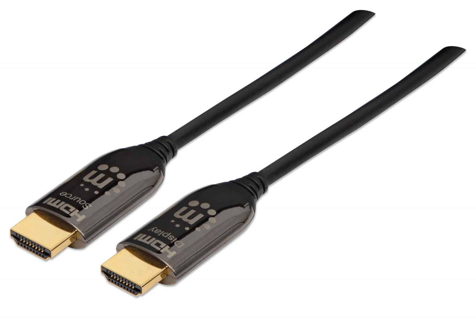 Cable Hdmi Optico Activo Plenum M-M 50M Negro Manhattan 355445