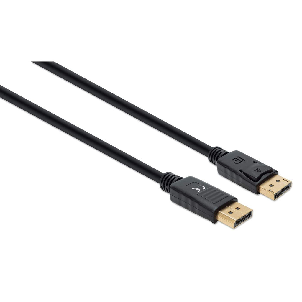 Cable Displayport 8K Manhattan 355582 Macho A Macho3 M; Soporta 4K 144Hz Hdr Contactos Chapados En Oro Forro De Pvc Y Conector Seguros Negro