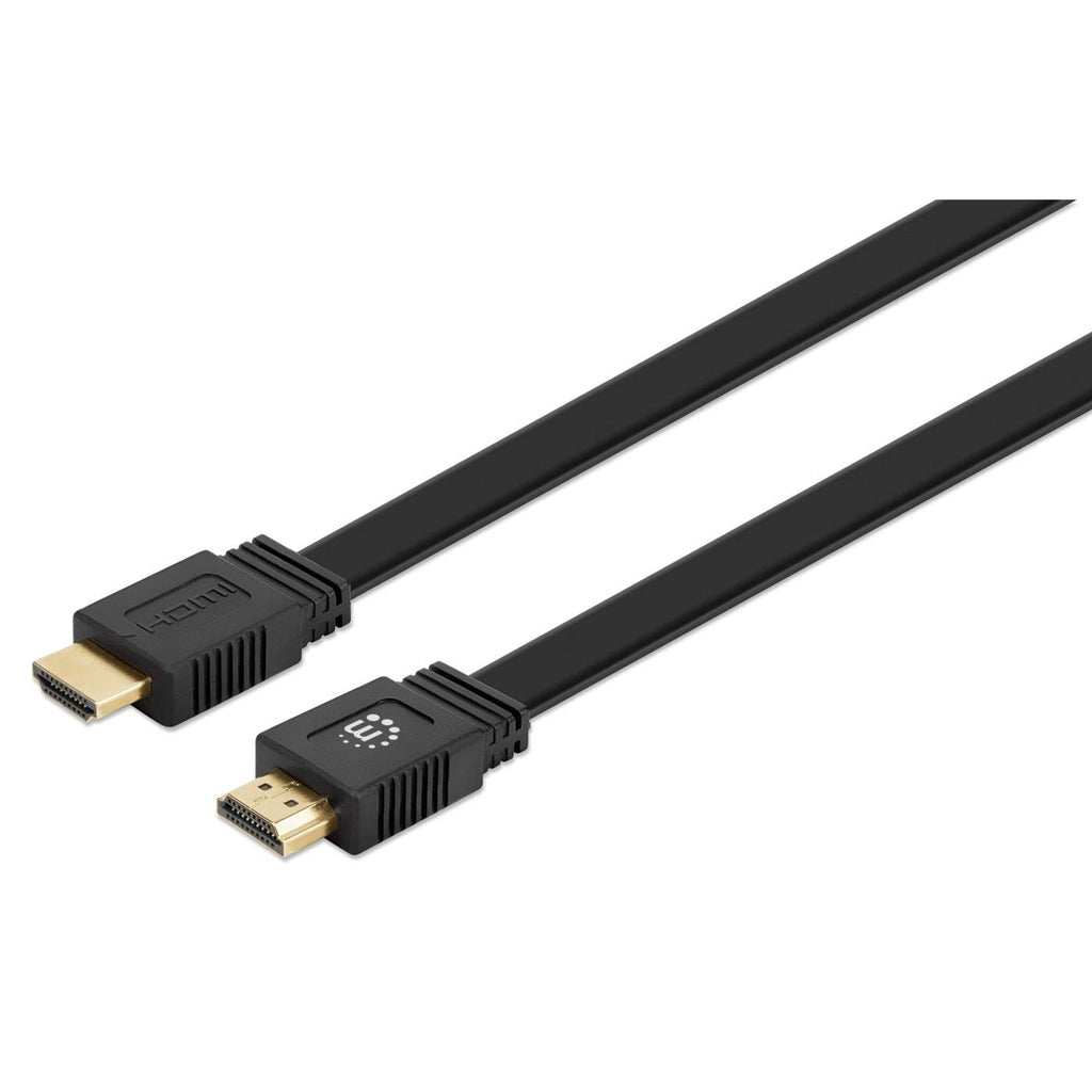 Cable Hdmi Manhattan 355643 2.0 Alta Velocidad Con Ethernet Plano 4K@60Hz 10 Macho Negro