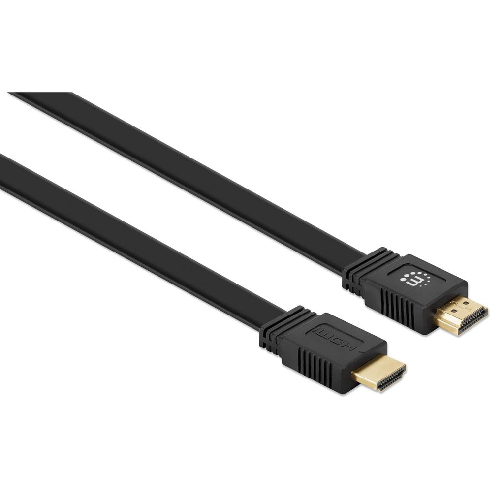 Cable Hdmi Manhattan 355643 2.0 Alta Velocidad Con Ethernet Plano 4K@60Hz 10 Macho Negro