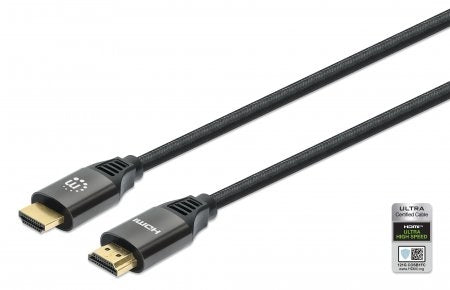 Cable Hdmi 8K Manhattan 355957 2.1 Textil 8K@60Hz O 4K@120Hz Con Ethernet Macho Negro