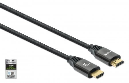 Cable Hdmi 8K Manhattan 355957 2.1 Textil 8K@60Hz O 4K@120Hz Con Ethernet Macho Negro