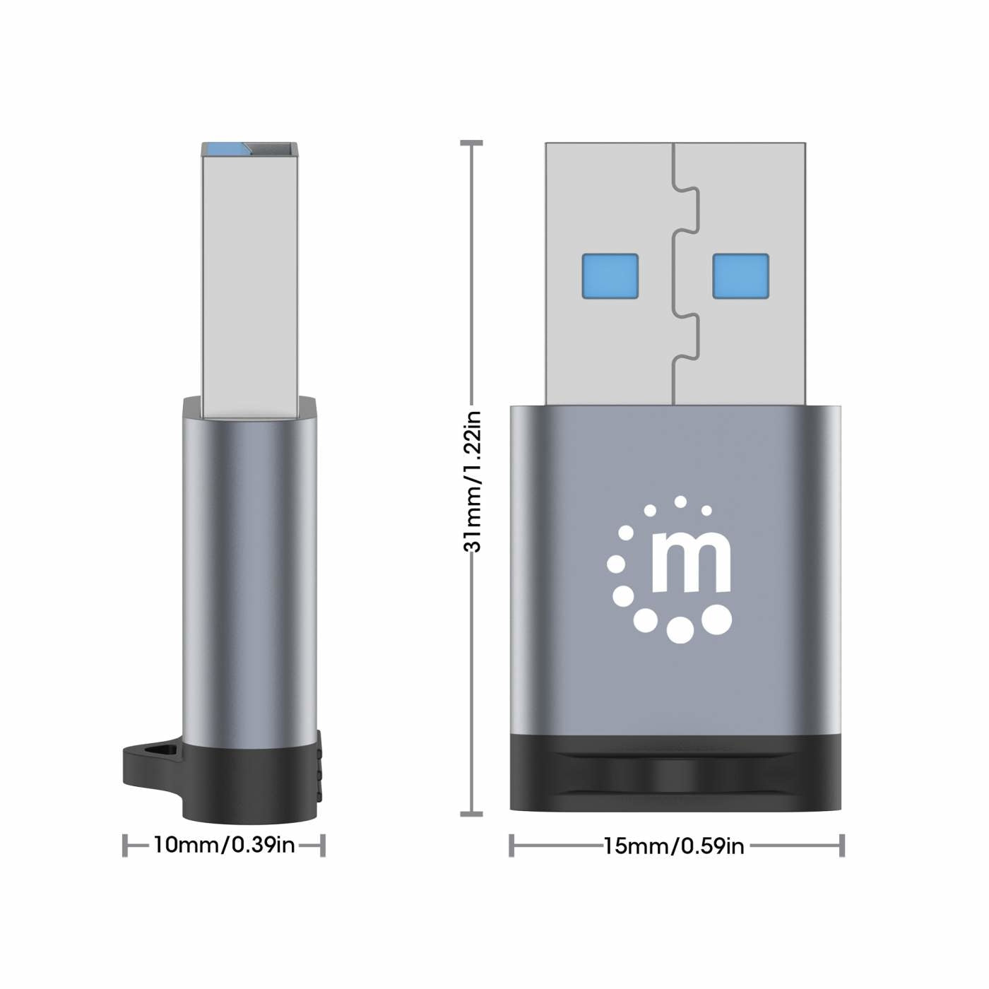 Adaptador Usb-A Usb-C Manhattan 356305 De V3.2 Conecta Fácilmente Un Dispositivo Puerto Usb-A.