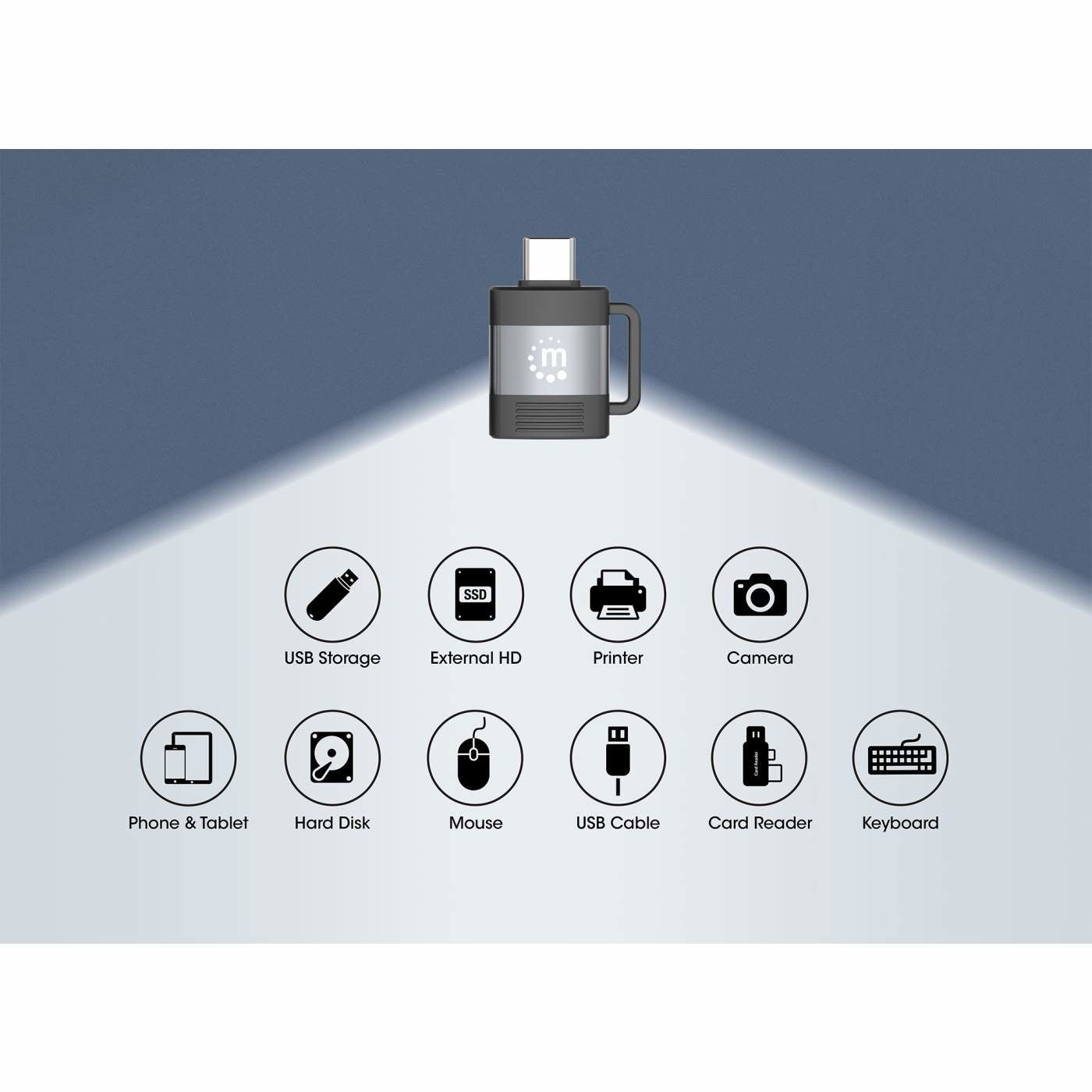 Adaptador Usb-C Usb-A Manhattan 356312 De V3.2; Conecta Fácilmente Un Dispositivo Puerto Usb-C.