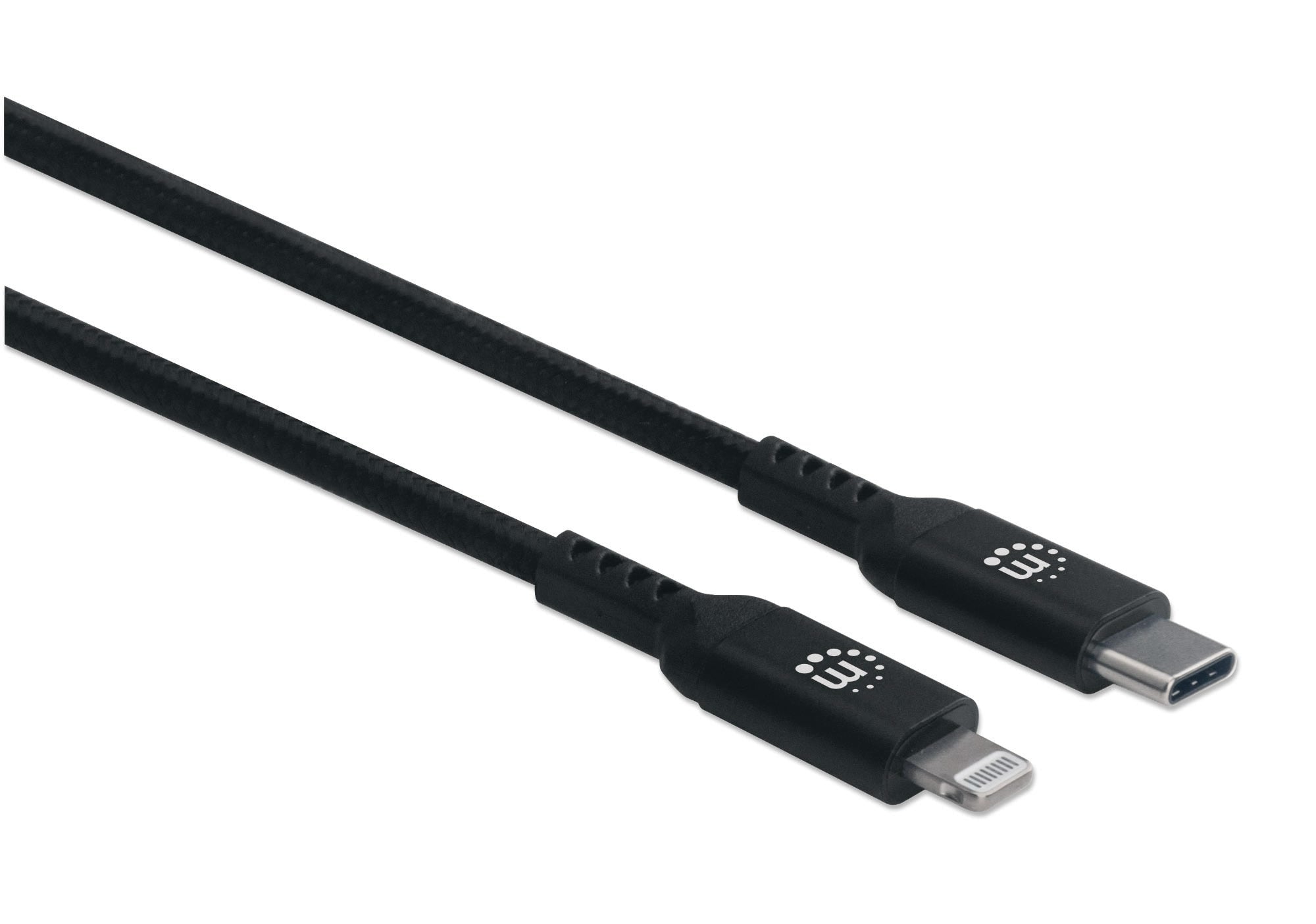 Cable Lightning A Usb-C 0.5M Manhattan 394192 Negro