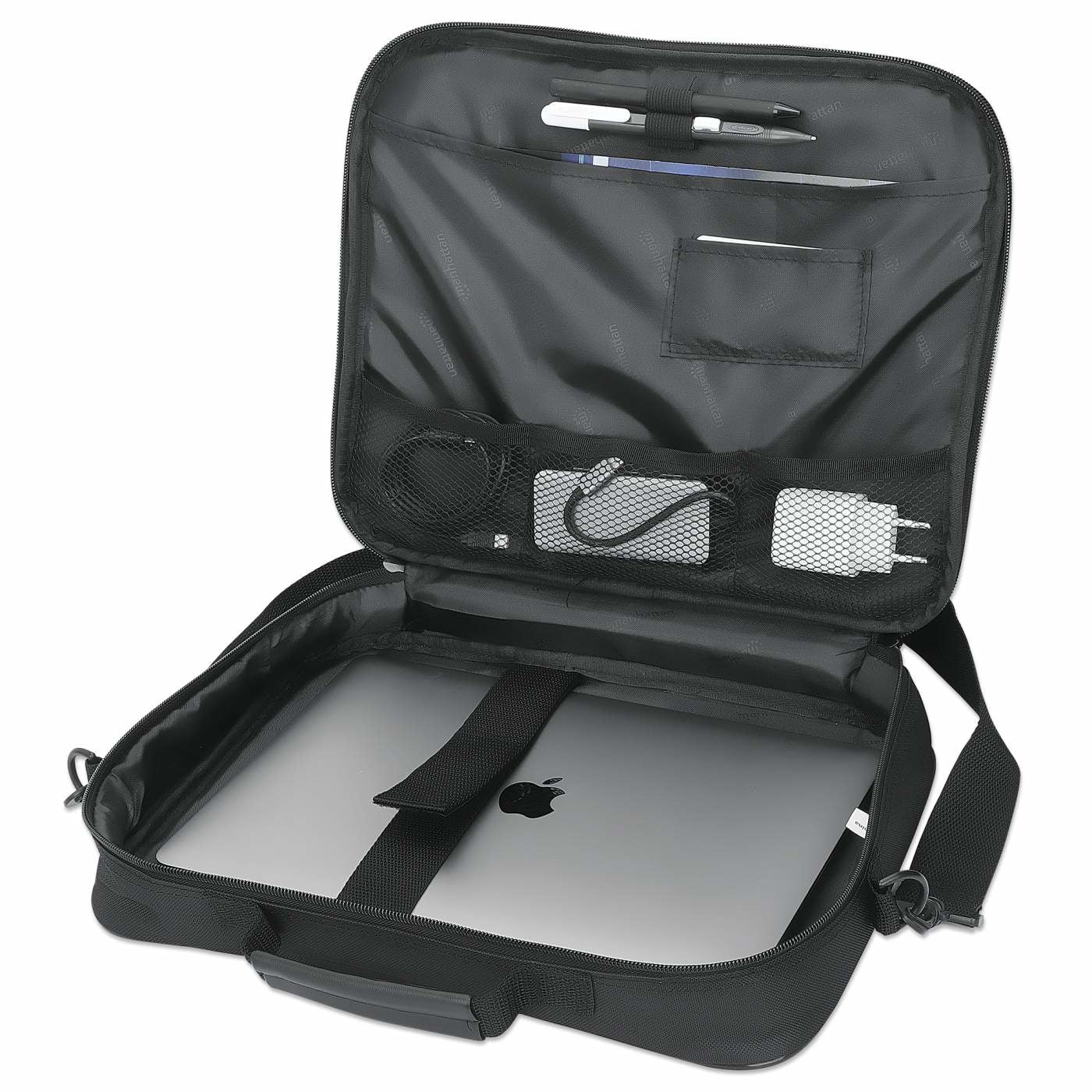 Maletín Manhattan 439985 Para Laptop De 14.1 Pulgadas Cambridge Clamshell Se Adapta Mayoría Los Laptops Hasta 14.1".