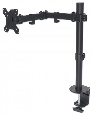 Soporte De Escritorio Móvil Manhattan 461542 Para Monitor Soporta Monitores 13 A 32 Pulgadas Hasta 8 Kg Movimiento Brazos Doble Articulación Negro