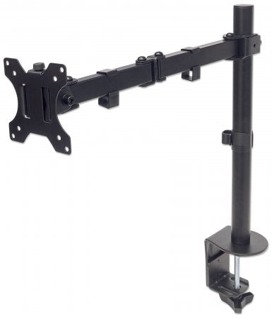 Soporte De Escritorio Móvil Manhattan 461542 Para Monitor Soporta Monitores 13 A 32 Pulgadas Hasta 8 Kg Movimiento Brazos Doble Articulación Negro