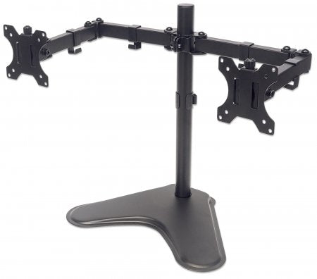 Soporte Para Dos Monitores Manhattan Movimiento Con Brazos De Doble Articulación Montaje Negro 8 Kg Acero