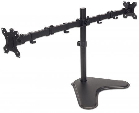 Soporte Para Dos Monitores Manhattan Movimiento Con Brazos De Doble Articulación Montaje Negro 8 Kg Acero