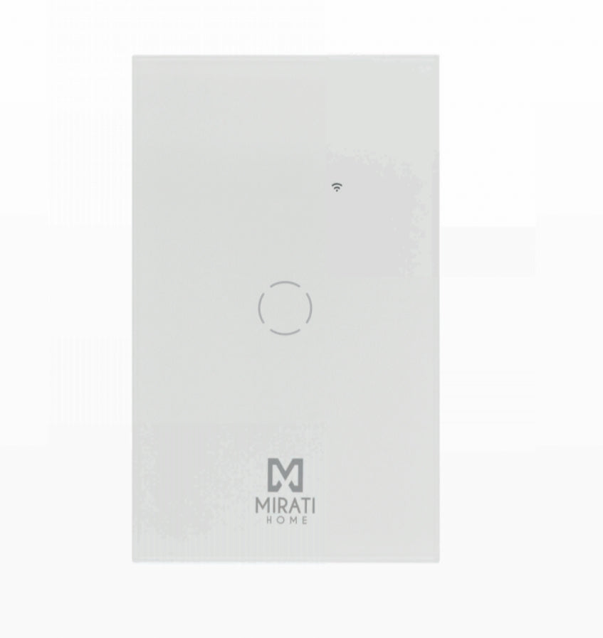 Apagador Inteligente De Pared Mirati De 1 Apagador Touch Wifi 2.4Hz Bluetooth // Compatible Con Android E Ios // Funciona Con Alexa Y Asistente De Google