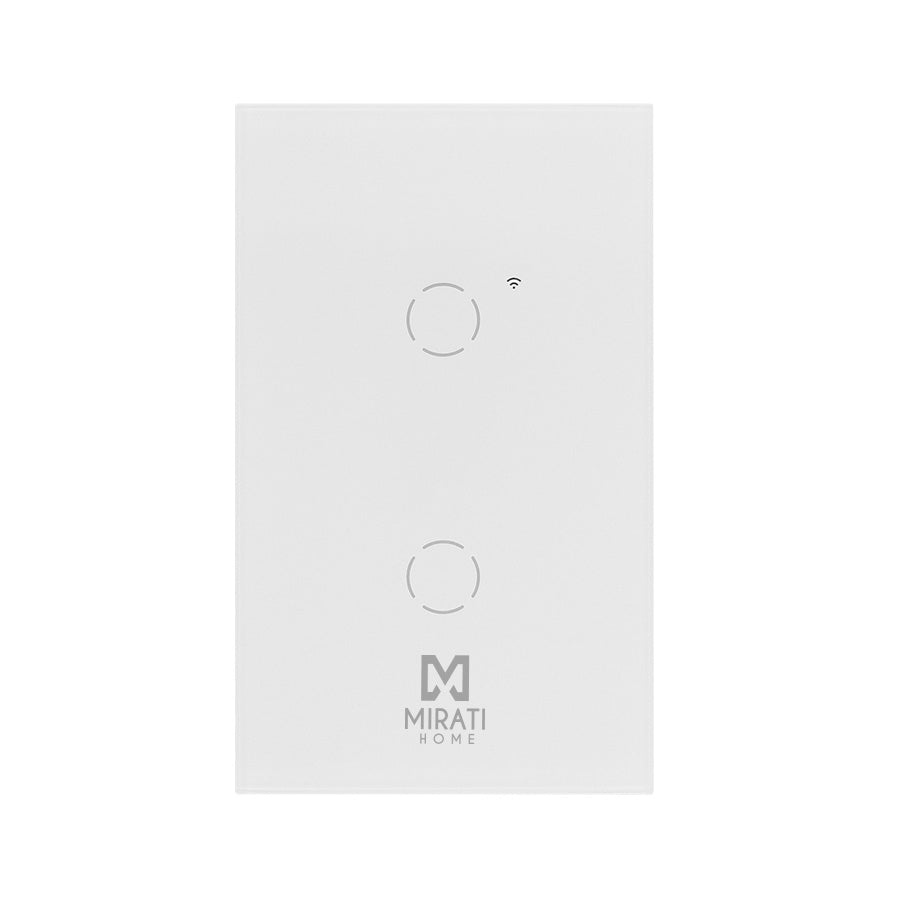 Apagador Inteligente De Pared Mirati De 2 Apagadores Touch Wifi 2.4Hz Bluetooth // Compatible Con Android E Ios // Funciona Con Alexa Y Asistente De Google