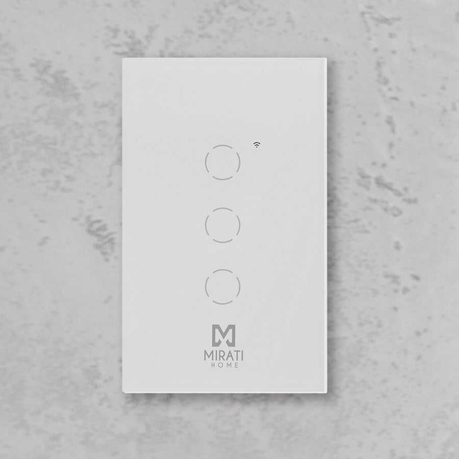 Apagador Inteligente De Pared Mirati De 3 Apagadores Touch Wifi 2.4Hz Bluetooth // Compatible Con Android E Ios // Funciona Con Alexa Y Asistente De Google