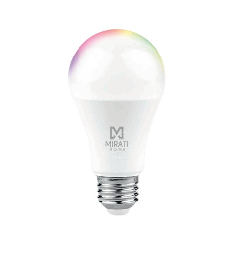 Foco Inteligente Luz Rgb 9W// Mirati // Wifi 2.4Ghz // Compatible Con Android E Ios // Funciona Con Alexa Y Asistente De Google // Luz Calida Y Fria //Luz Multicolor // Dimmable // No Requiere Hub//