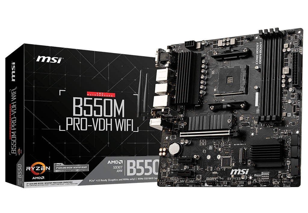 Tarjeta Madre Msi B550M Pro Vdh Wifi Soc Am4 Matx Hdmi, Ddr4