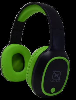 Audifonos Necnon Nbab042600 Over-Ear Bluetooth Nbh-04 Pro Alta Potencia Radio Fm Micro Sd 3.5Mml Manos Libres Negro/Verde