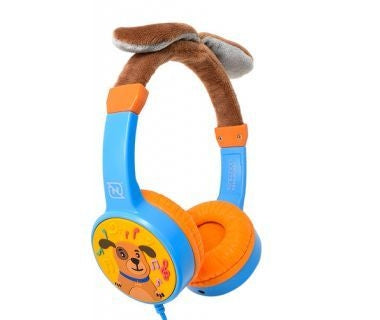 Audífonos Infantiles Puppy Necnon Nbhk-Puppy Audifonos On-Ear Alambricos Kids Volumen Seguro 95Db 3.5 Mml Salida Audio 3.5Mml Hipoalargenico No Toxico Azul