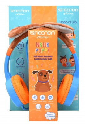 Audífonos Infantiles Puppy Necnon Nbhk-Puppy Audifonos On-Ear Alambricos Kids Volumen Seguro 95Db 3.5 Mml Salida Audio 3.5Mml Hipoalargenico No Toxico Azul