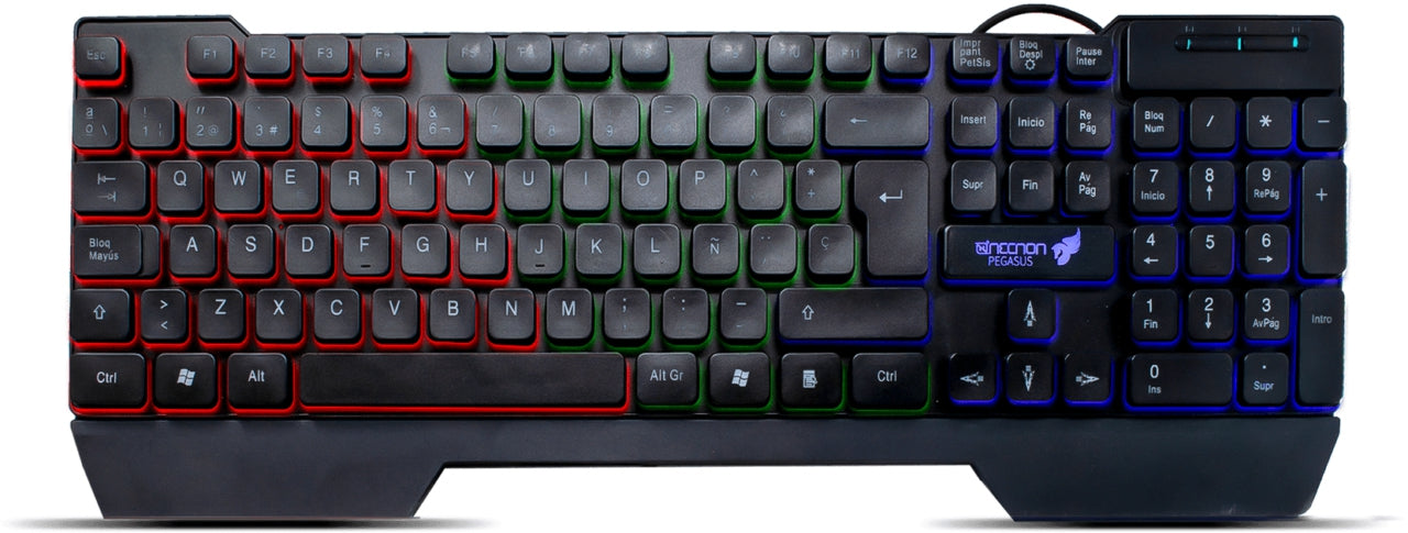 Kit Gaming 4 En 1 Necnon Ngc-Pegasus Audifonos Led Teclado 104 Botones Mouse 3 1000Dpi Mousepad Azul