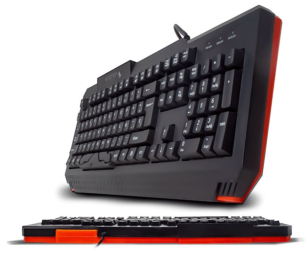 Teclado Gaming Alámbrico Necnon Ngk-Minotaur Gamer 104 Teclas Retroiluminado Led Multicolor Diseno Ergonomico Resistente Salpicaduras Rojo/Negro