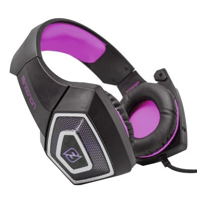 Audífonos Headset Gaming Necnon Nbhg-Dragon Over-Ear Led Alambrico Diadema Flexible Con Vibracion Microfono 3.5Mm Usb Pc Consolas Celular C/Adaptador Fucsia