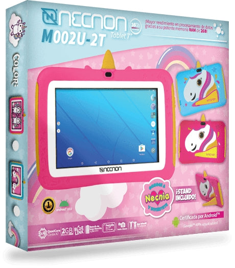 Tablet Infantil Unicornio Necnon M002U-2T Gb Allwinner A50 Quad-Coretm Cortex A7 Pulgadas Android 10 16