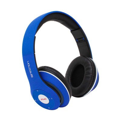 Audifonos Necnon Nbh-01 R Over-Ear Bluetooth Sonido Hi-Fi 3.5Mm Radio Fm Micro Sd 3.5Mml Manos Libres Rubberized Azul