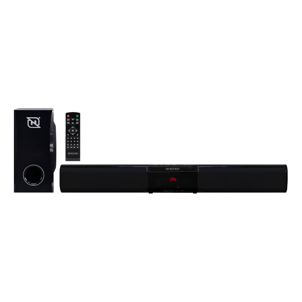 Soundbar Con Subwoofer Necnon Nsb-01W Barra De Sonido Y Premiumconexion Optico Dig Radio Fm Micro Sd Usb Aux 3.5Mm Superbass 40 Watts Rms Negro