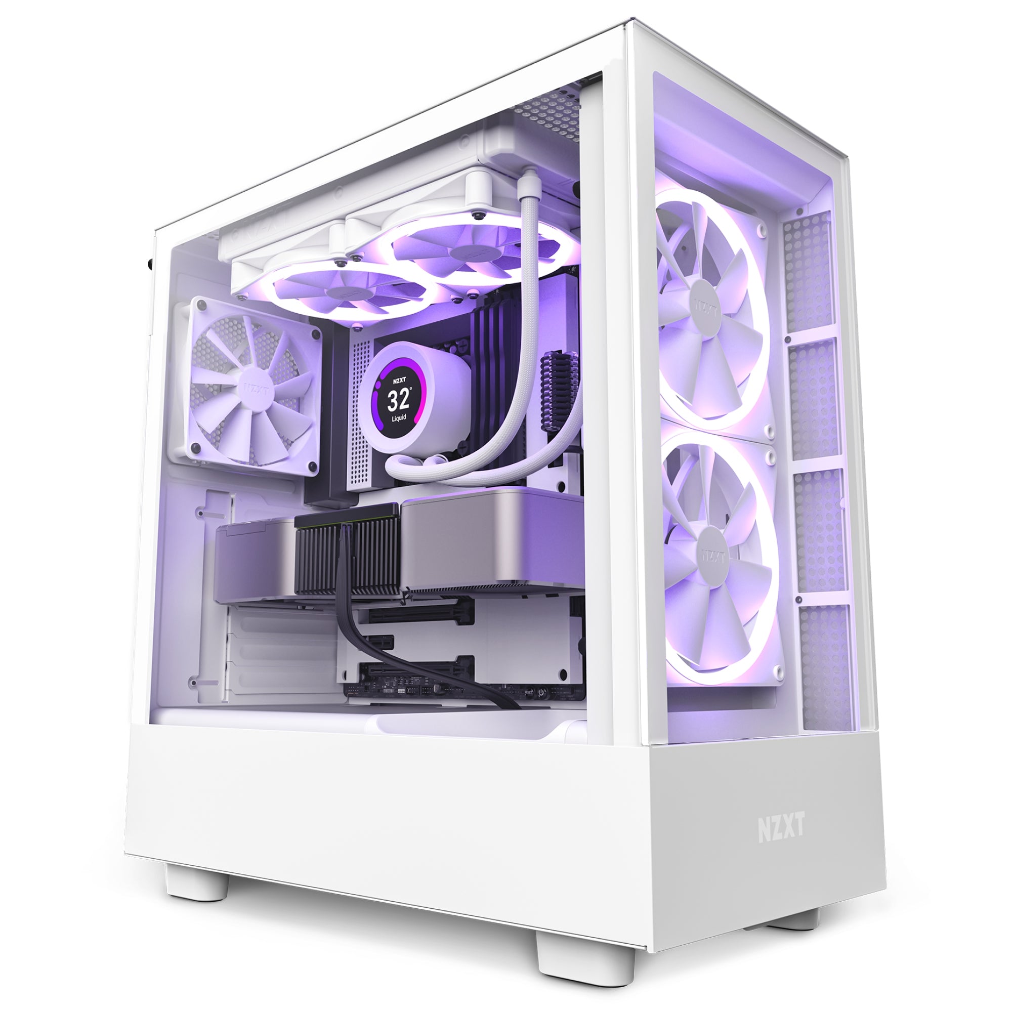 Gabinete Nzxt H5 Elite/ Blanco/Con Ventana/Midi-Tower/Micro-Atx/Rgb/Gamer