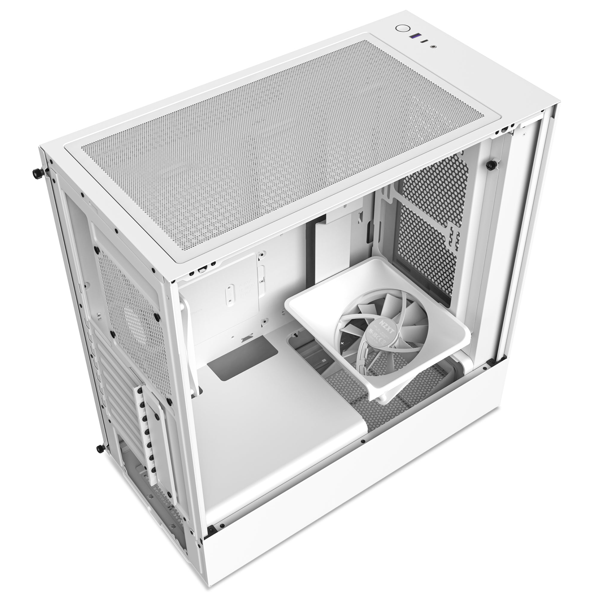 Gabinete Nzxt H5 Flow Con Ventana, Midi-Tower, Mini-Itx/Micro-Atx/Atx/Eatx, Usb 3.2, Sin Fuente, Blanco